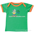 new design organic fabric handfeel print letter lovely animal pattern baby tee shirt